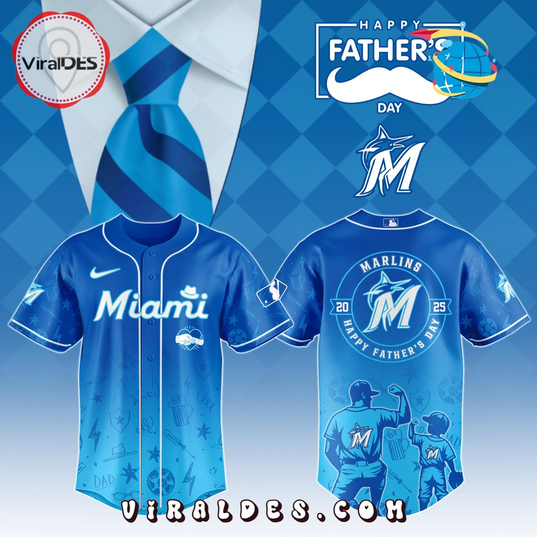 Miami Marlins Father's Day Baseball Jersey