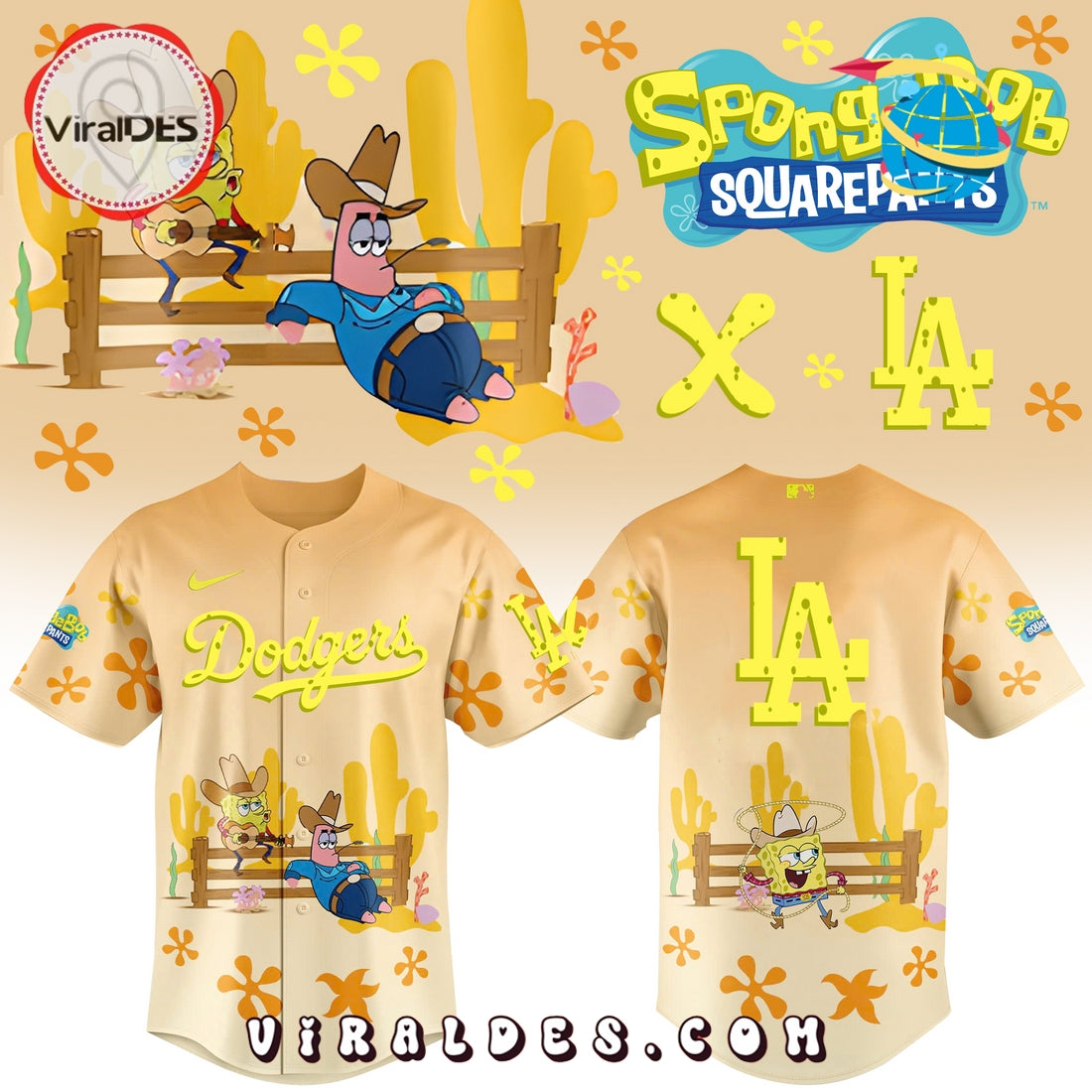 Spongebob Squarepants MLB Los Angeles Dodgers Baseball Jersey
